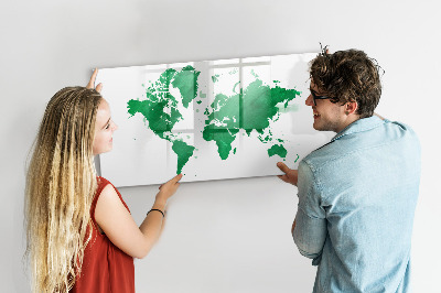 Memobord van glas met print inclusief neodymium magneten Interactieve kaart voor reisherinneringen