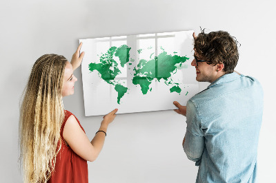 Memobord van glas met print inclusief neodymium magneten Interactieve kaart voor reisherinneringen