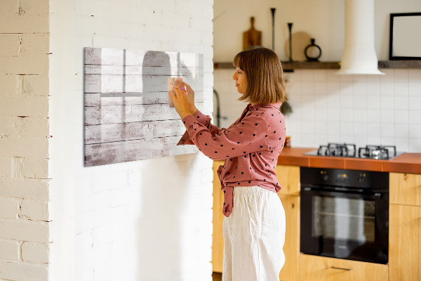 Memobord van glas met print inclusief neodymium magneten Bord voor foto's en notities