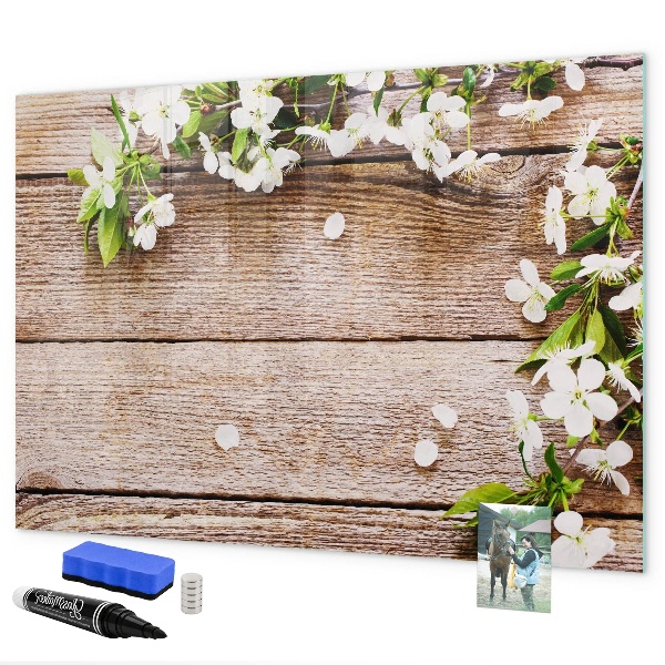 Decoratief glazen wandbord beschrijfbaar en magnetisch Creatief moodboard voor foto's en notities