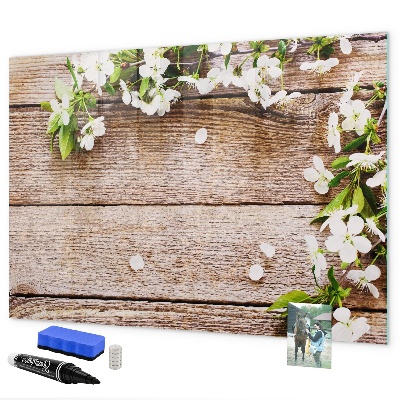 Decoratief glazen wandbord beschrijfbaar en magnetisch Creatief moodboard voor foto's en notities