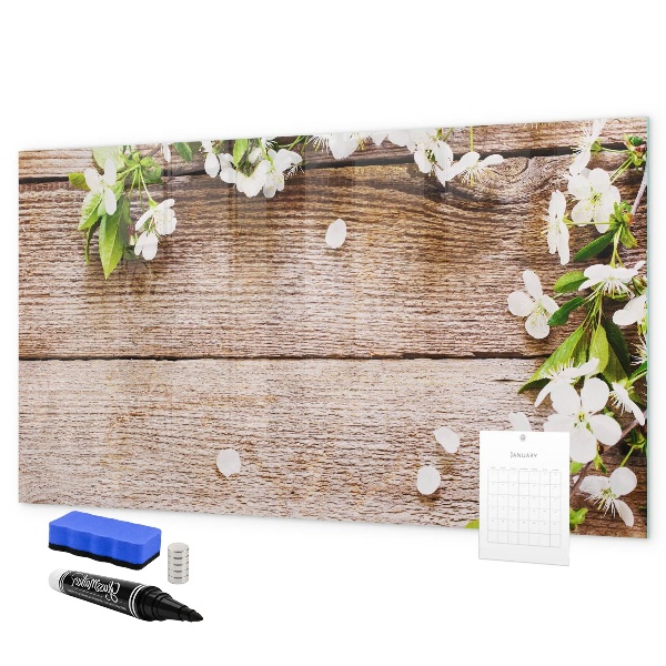 Decoratief glazen wandbord beschrijfbaar en magnetisch Creatief moodboard voor foto's en notities