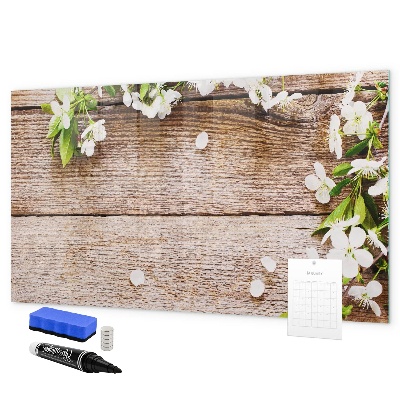 Decoratief glazen wandbord beschrijfbaar en magnetisch Creatief moodboard voor foto's en notities