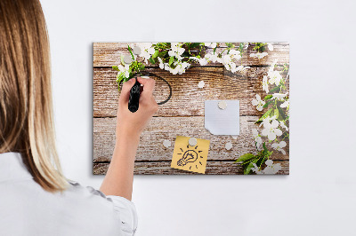 Decoratief glazen wandbord beschrijfbaar en magnetisch Creatief moodboard voor foto's en notities