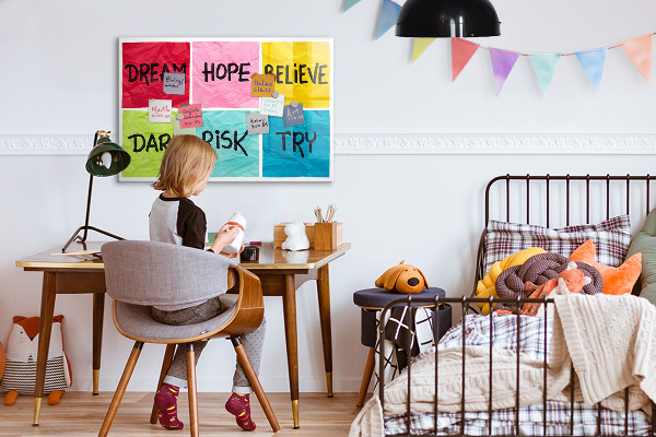 Memobord van glas met print inclusief neodymium magneten Inspirerende slogans voor actie en dromen.
