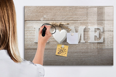 Decoratief glazen wandbord beschrijfbaar en magnetisch Wanddecoratie met ruimte voor foto's
