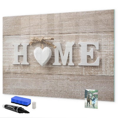 Decoratief glazen wandbord beschrijfbaar en magnetisch Wanddecoratie met ruimte voor foto's