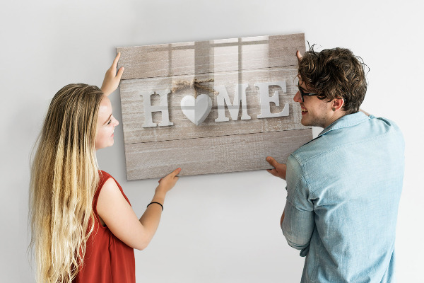 Decoratief glazen wandbord beschrijfbaar en magnetisch Wanddecoratie met ruimte voor foto's