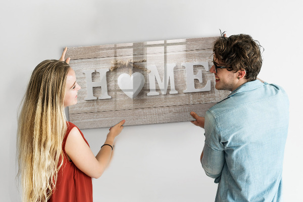 Decoratief glazen wandbord beschrijfbaar en magnetisch Wanddecoratie met ruimte voor foto's