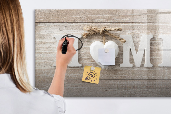 Decoratief glazen wandbord beschrijfbaar en magnetisch Wanddecoratie met ruimte voor foto's
