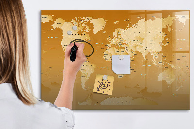 Decoratief glazen wandbord beschrijfbaar en magnetisch Interactieve kaartplanner met foto's