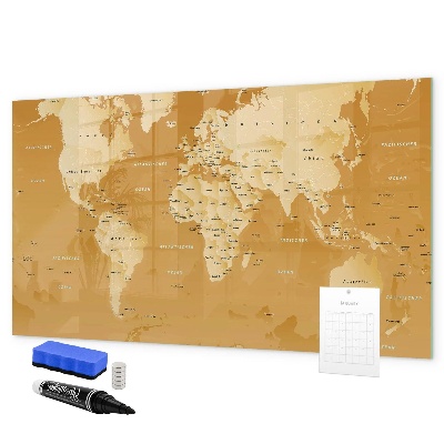 Decoratief glazen wandbord beschrijfbaar en magnetisch Interactieve kaartplanner met foto's