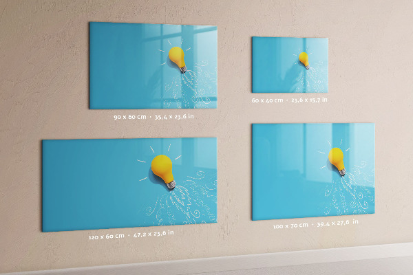 Memobord van glas met print inclusief neodymium magneten Een kleurrijk bord voor het presenteren van foto's