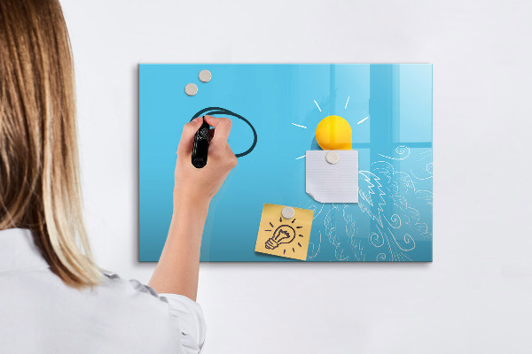 Memobord van glas met print inclusief neodymium magneten Een kleurrijk bord voor het presenteren van foto's