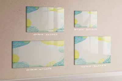 Decoratief glazen wandbord beschrijfbaar en magnetisch Een kleurrijk prikbord voor notities en foto's