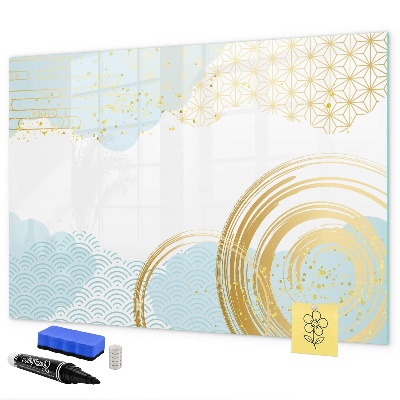 Decoratief glazen wandbord beschrijfbaar en magnetisch Stijlvol bord voor foto's en notities