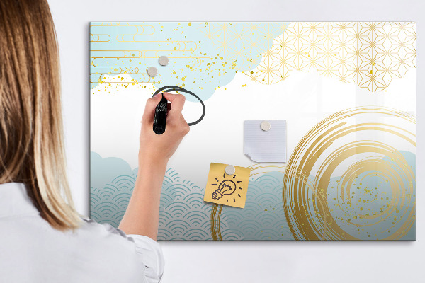Decoratief glazen wandbord beschrijfbaar en magnetisch Stijlvol bord voor foto's en notities