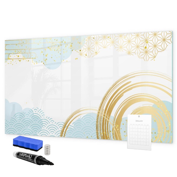 Decoratief glazen wandbord beschrijfbaar en magnetisch Stijlvol bord voor foto's en notities
