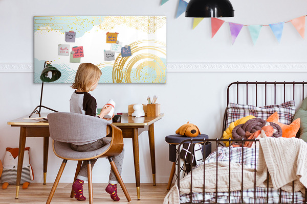 Decoratief glazen wandbord beschrijfbaar en magnetisch Stijlvol bord voor foto's en notities