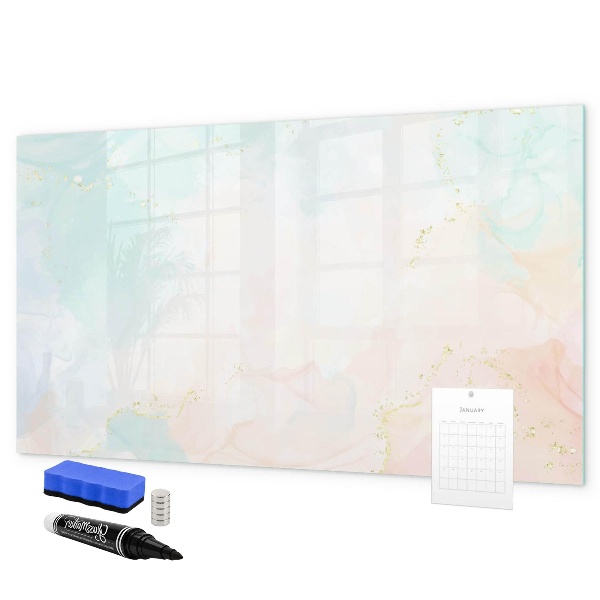 Memobord van glas met print inclusief neodymium magneten Een kleurrijk bord voor het presenteren van foto's