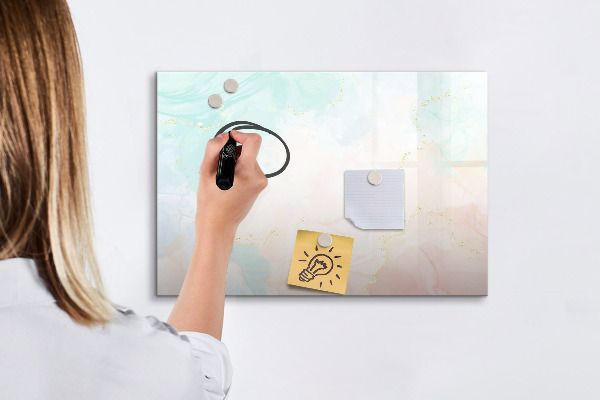Memobord van glas met print inclusief neodymium magneten Een kleurrijk bord voor het presenteren van foto's