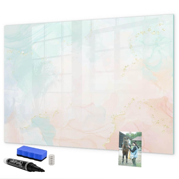 Memobord van glas met print inclusief neodymium magneten Een kleurrijk bord voor het presenteren van foto's