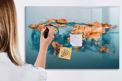 Decoratief glazen wandbord beschrijfbaar en magnetisch Een interactieve wereld met persoonlijke foto's