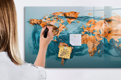 Decoratief glazen wandbord beschrijfbaar en magnetisch Een interactieve wereld met persoonlijke foto's