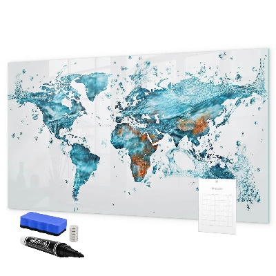 Memobord van glas met print inclusief neodymium magneten Waterkaarten met persoonlijke herinneringen