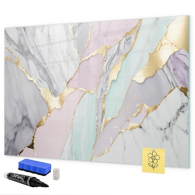 Decoratief glazen wandbord beschrijfbaar en magnetisch Modern prikbord voor notities en foto's