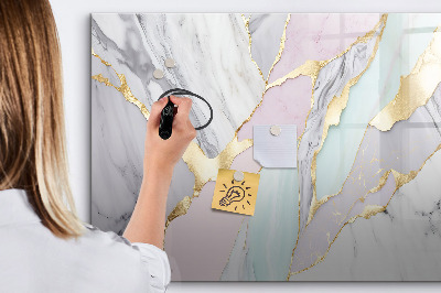 Decoratief glazen wandbord beschrijfbaar en magnetisch Modern prikbord voor notities en foto's