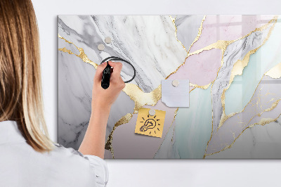Decoratief glazen wandbord beschrijfbaar en magnetisch Modern prikbord voor notities en foto's