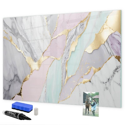 Decoratief glazen wandbord beschrijfbaar en magnetisch Modern prikbord voor notities en foto's