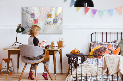 Decoratief glazen wandbord beschrijfbaar en magnetisch Modern prikbord voor notities en foto's