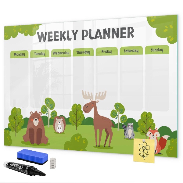 Weekplanner met een bosthema