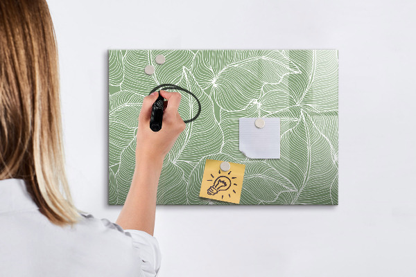 Memobord van glas met print inclusief neodymium magneten Stijlvol fotoprikbord
