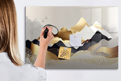 Memobord van glas met print inclusief neodymium magneten Modern prikbord voor foto's en notities