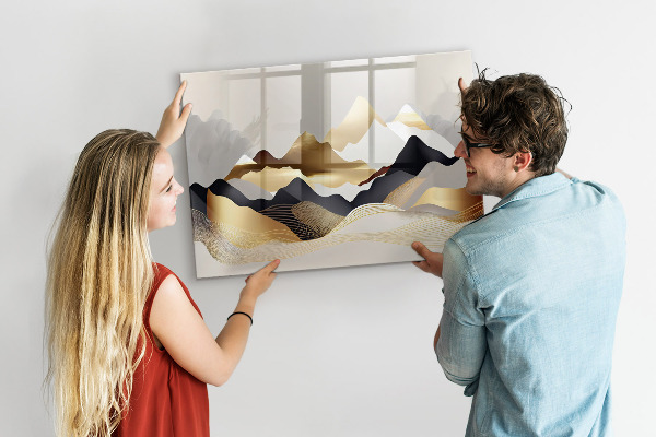 Memobord van glas met print inclusief neodymium magneten Modern prikbord voor foto's en notities