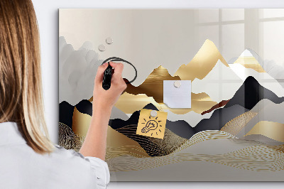 Memobord van glas met print inclusief neodymium magneten Modern prikbord voor foto's en notities