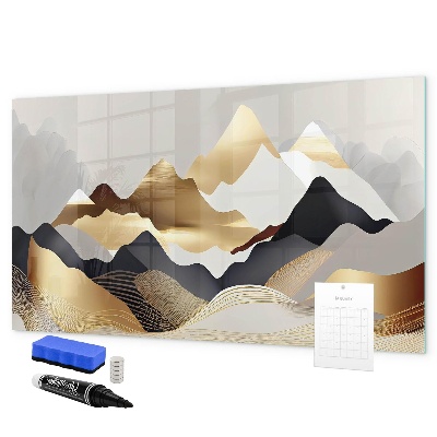 Memobord van glas met print inclusief neodymium magneten Modern prikbord voor foto's en notities