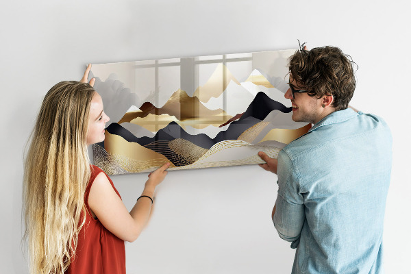 Memobord van glas met print inclusief neodymium magneten Modern prikbord voor foto's en notities