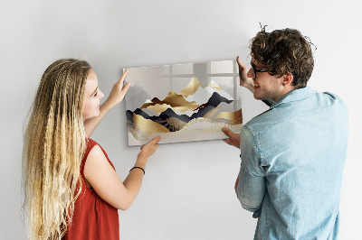 Memobord van glas met print inclusief neodymium magneten Modern prikbord voor foto's en notities
