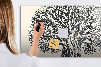 Memobord van glas met print inclusief neodymium magneten Een herinneringsboom met een plek voor foto's