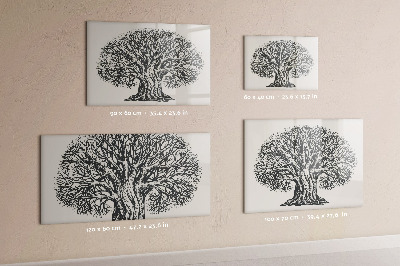 Memobord van glas met print inclusief neodymium magneten Een herinneringsboom met een plek voor foto's
