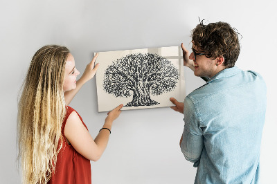 Memobord van glas met print inclusief neodymium magneten Een herinneringsboom met een plek voor foto's