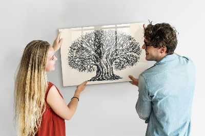 Memobord van glas met print inclusief neodymium magneten Een herinneringsboom met een plek voor foto's