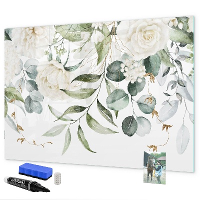 Decoratief glazen wandbord beschrijfbaar en magnetisch Creatief fotoprikbord
