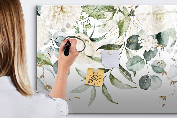 Decoratief glazen wandbord beschrijfbaar en magnetisch Creatief fotoprikbord