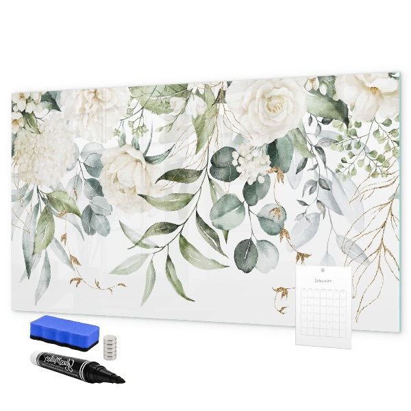 Decoratief glazen wandbord beschrijfbaar en magnetisch Creatief fotoprikbord