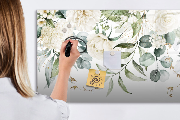Decoratief glazen wandbord beschrijfbaar en magnetisch Creatief fotoprikbord